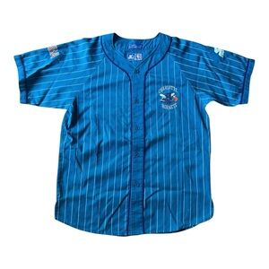 VTG ‘90s Charlotte Hornets Starter NBA Pinstripe Baseball Jersey Size: L